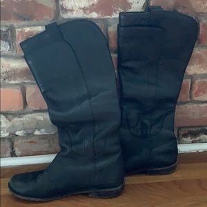 FRYE Authentic Tall Leather Black Boots